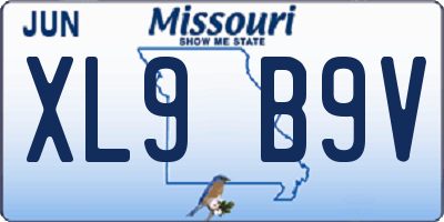MO license plate XL9B9V