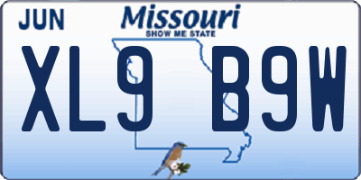 MO license plate XL9B9W