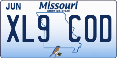 MO license plate XL9C0D