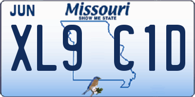 MO license plate XL9C1D