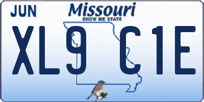 MO license plate XL9C1E