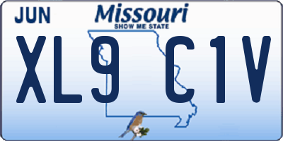 MO license plate XL9C1V