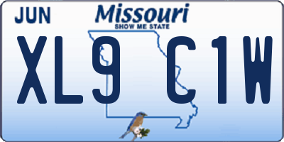 MO license plate XL9C1W