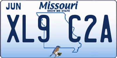 MO license plate XL9C2A