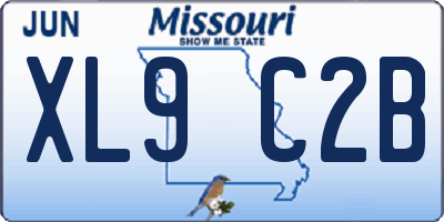 MO license plate XL9C2B