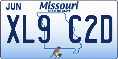 MO license plate XL9C2D