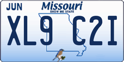MO license plate XL9C2I