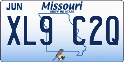 MO license plate XL9C2Q