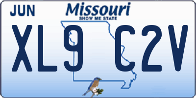 MO license plate XL9C2V