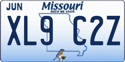 MO license plate XL9C2Z