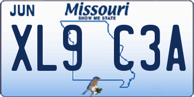 MO license plate XL9C3A