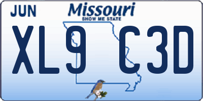 MO license plate XL9C3D