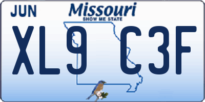 MO license plate XL9C3F
