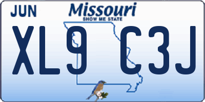 MO license plate XL9C3J