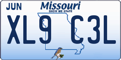 MO license plate XL9C3L