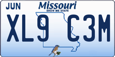 MO license plate XL9C3M