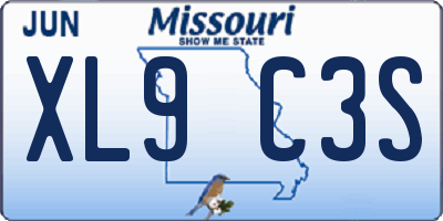 MO license plate XL9C3S