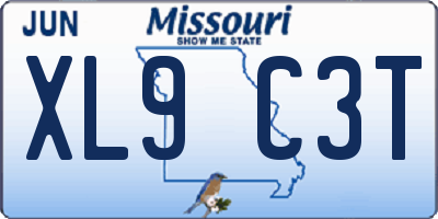 MO license plate XL9C3T