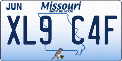 MO license plate XL9C4F