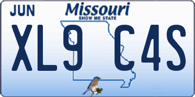 MO license plate XL9C4S