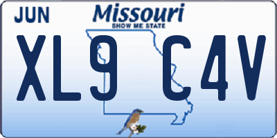 MO license plate XL9C4V