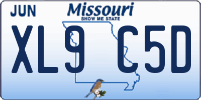 MO license plate XL9C5D