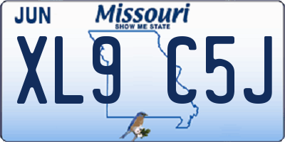 MO license plate XL9C5J