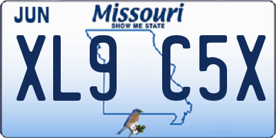 MO license plate XL9C5X