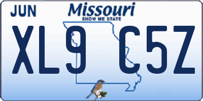 MO license plate XL9C5Z