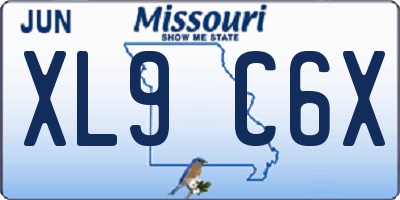 MO license plate XL9C6X