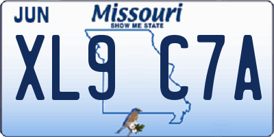 MO license plate XL9C7A