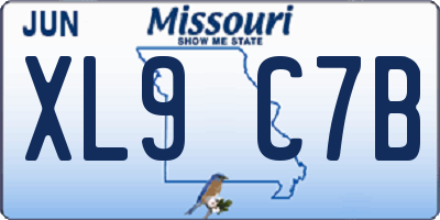 MO license plate XL9C7B