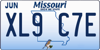 MO license plate XL9C7E