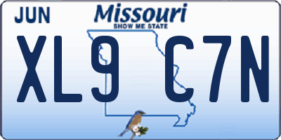 MO license plate XL9C7N