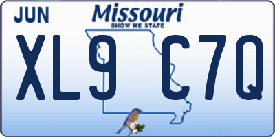 MO license plate XL9C7Q