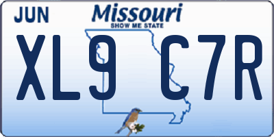 MO license plate XL9C7R