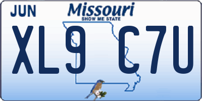 MO license plate XL9C7U