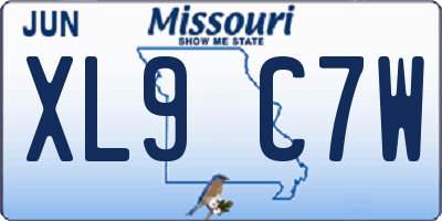 MO license plate XL9C7W