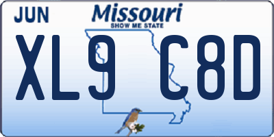 MO license plate XL9C8D