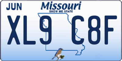 MO license plate XL9C8F