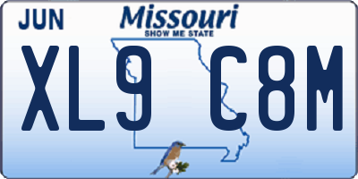 MO license plate XL9C8M