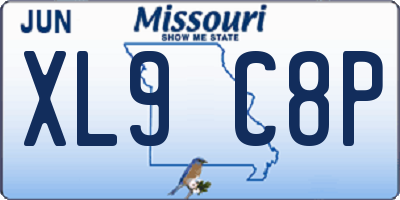 MO license plate XL9C8P