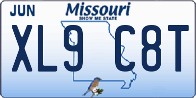 MO license plate XL9C8T
