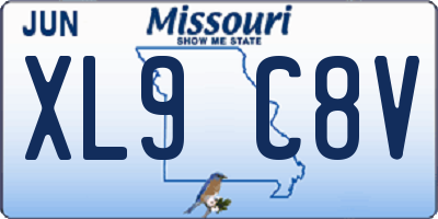 MO license plate XL9C8V