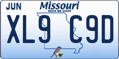 MO license plate XL9C9D