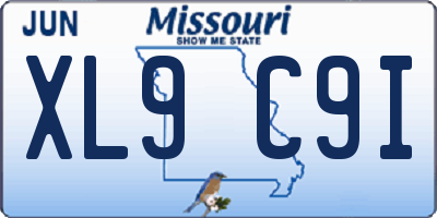 MO license plate XL9C9I