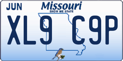 MO license plate XL9C9P