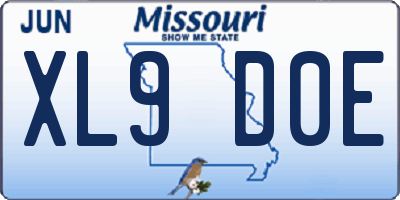 MO license plate XL9D0E