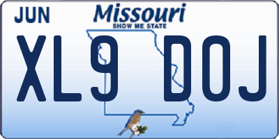 MO license plate XL9D0J