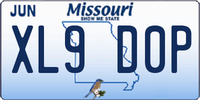 MO license plate XL9D0P
